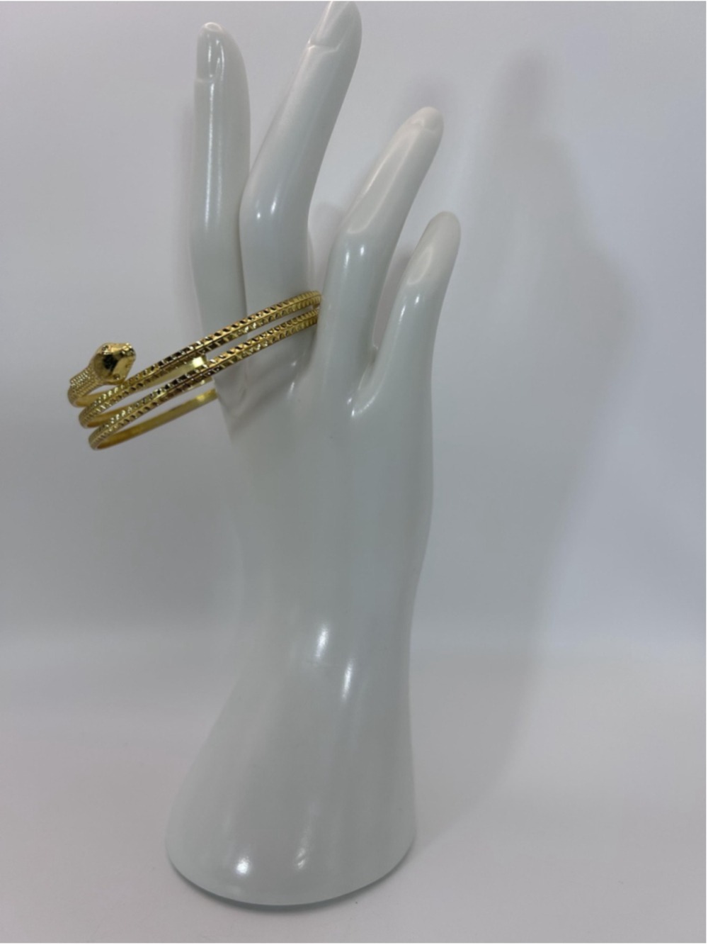 Bracelet Gold Tone Snake Wrap Bangle Textured Hook‎ Womens Fashion Jewelry